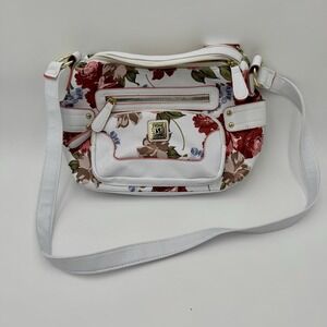 Stone & Co Women's Crossbody  Purse Bag White With Floral Print